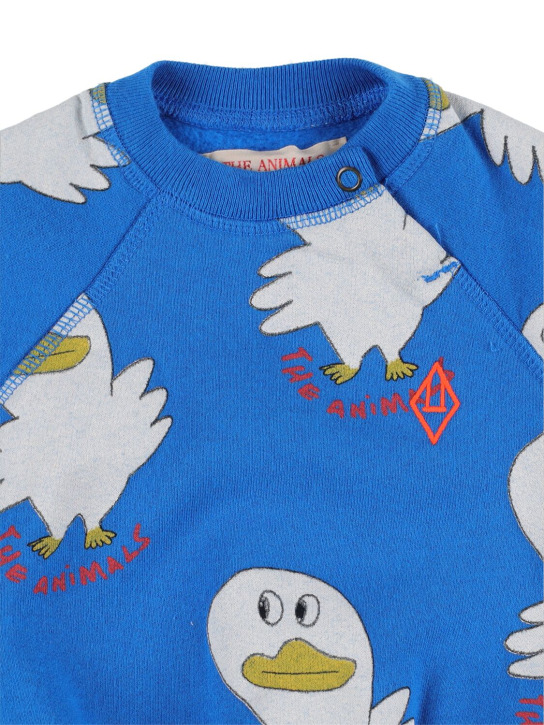 The Animals Observatory: Duck print cotton sweatshirt - Blue - kids-boys_1 | Luisa Via Roma