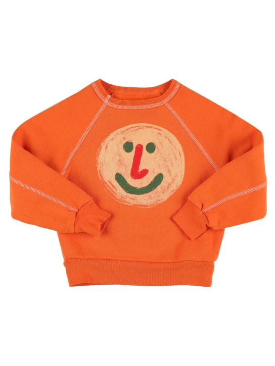 The Animals Observatory: Smiley face printed cotton sweatshirt - kids-boys_0 | Luisa Via Roma