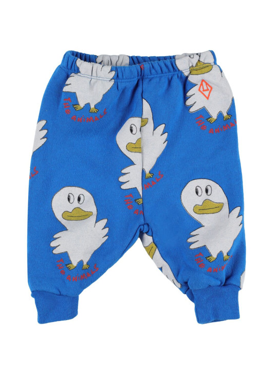 The Animals Observatory: Duck print cotton sweatpants - Blue - kids-boys_0 | Luisa Via Roma