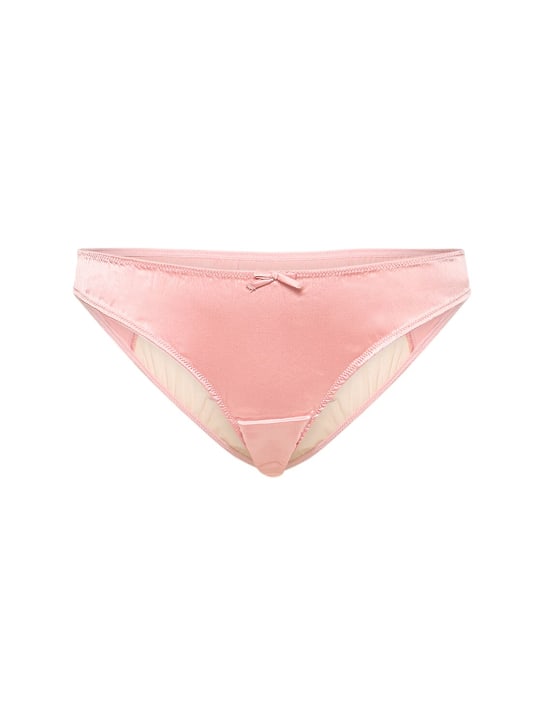 Fleur Du Mal: Heart shaped cheeky silk briefs - Pink Lady - women_0 | Luisa Via Roma
