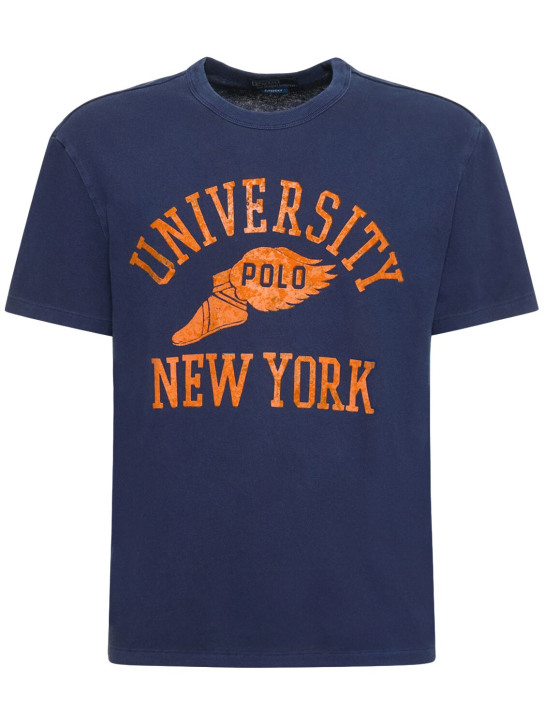 Polo Ralph Lauren: T-shirt University con stampa - Blu - men_0 | Luisa Via Roma