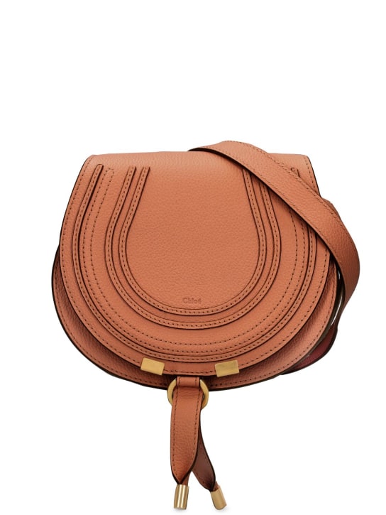 Chloé: Small Marcie leather shoulder bag - Tan - women_0 | Luisa Via Roma