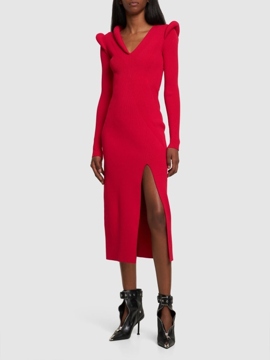 Alexander McQueen: Tubular stretch viscose dress - Welsh Red - women_1 | Luisa Via Roma
