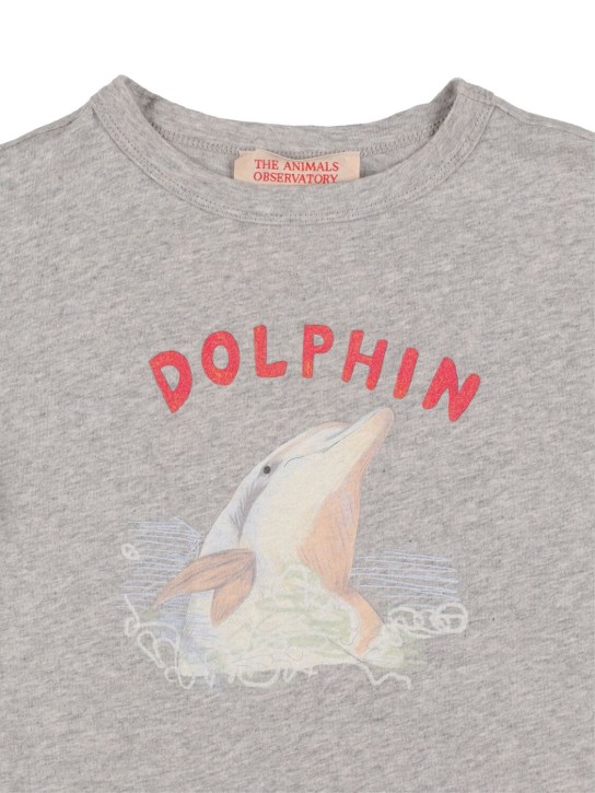 The Animals Observatory: T-shirt en coton biologique imprimé dauphin - kids-boys_1 | Luisa Via Roma