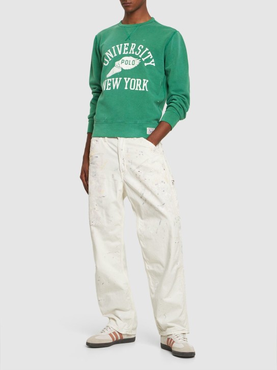 Polo Ralph Lauren: Sweat-shirt imprimé à col ras-du-cou University - Vert - men_1 | Luisa Via Roma