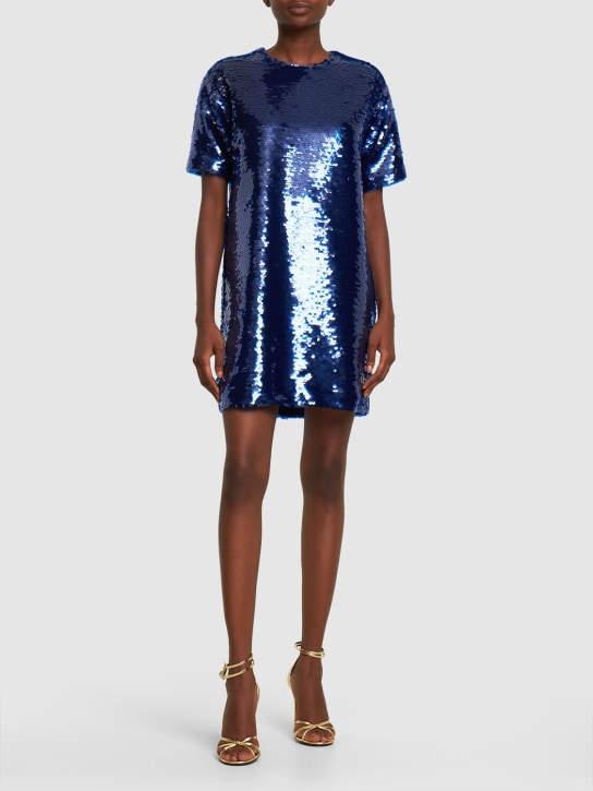 The Frankie Shop: Riley embellished mini dress - Blue - women_1 | Luisa Via Roma