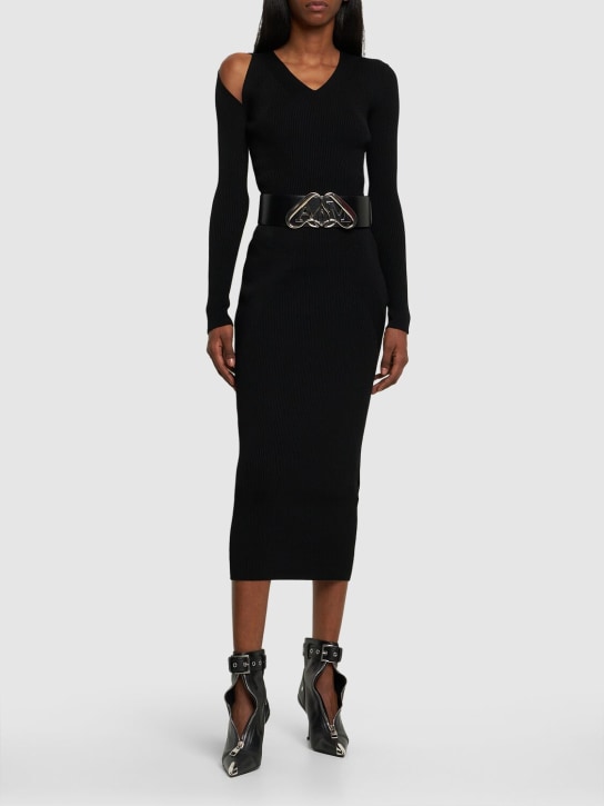 Alexander McQueen: Stretch wool pencil skirt - Black - women_1 | Luisa Via Roma