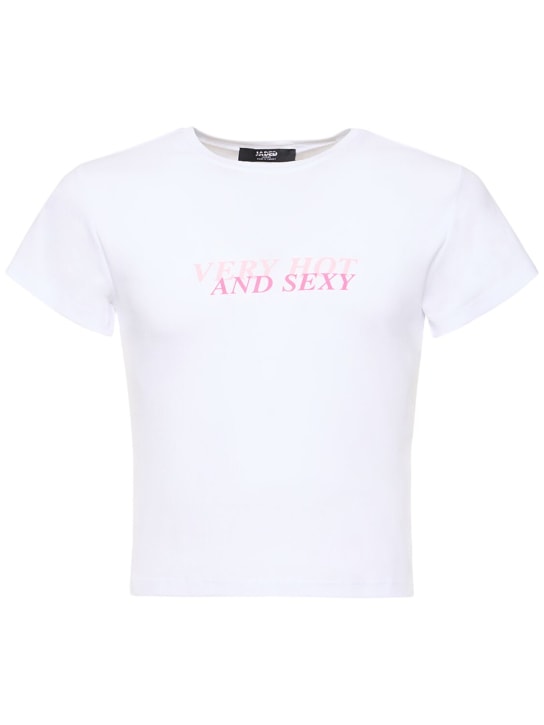 Jaded London: Shrunken-T-Shirt „Very Hot And Sexy“ - Weiß/Rosa - men_0 | Luisa Via Roma