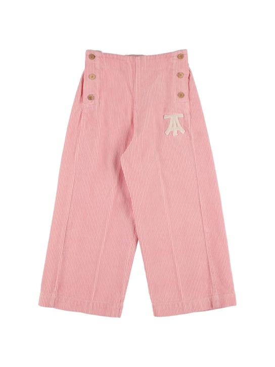 The Animals Observatory: Corduroy cotton pants - Pink - kids-girls_0 | Luisa Via Roma