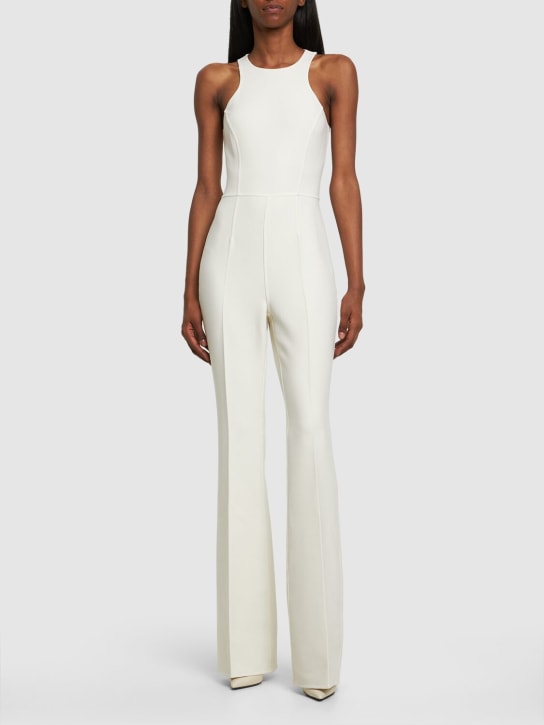 Michael Kors Collection: Stretch wool crepe jumpsuit - Ivory - women_1 | Luisa Via Roma