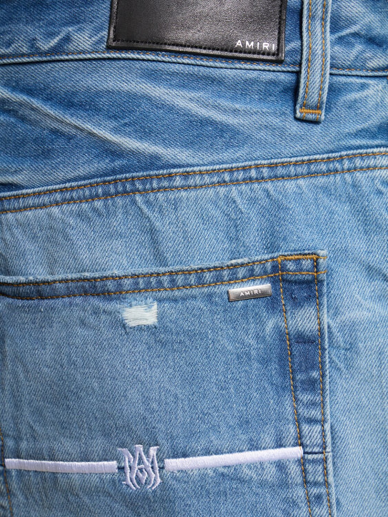 Amiri: Straight fit aloha patch jeans - Blue - men_1 | Luisa Via Roma