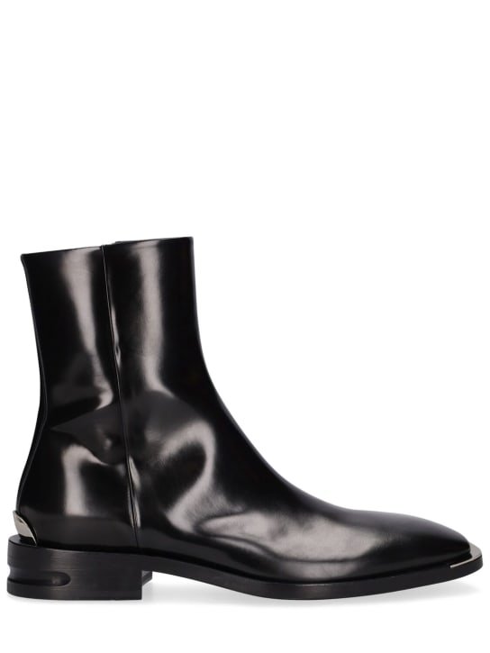 Mattia Capezzani: Abrasivato leather boots - Black - men_0 | Luisa Via Roma