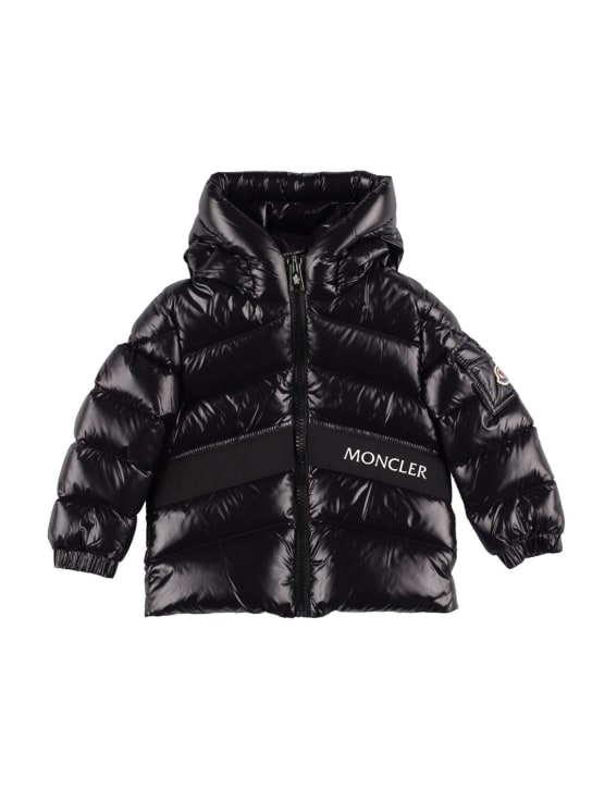 Moncler: Groseiller 나일론 락커 다운 재킷 - 블랙 - kids-boys_0 | Luisa Via Roma
