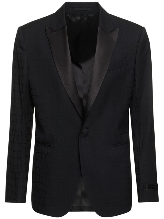 Versace: Evening wool jacket - Black - men_0 | Luisa Via Roma