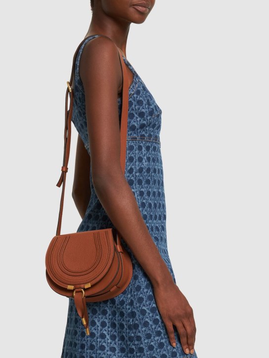 Chloé: Small Marcie leather shoulder bag - Tan - women_1 | Luisa Via Roma