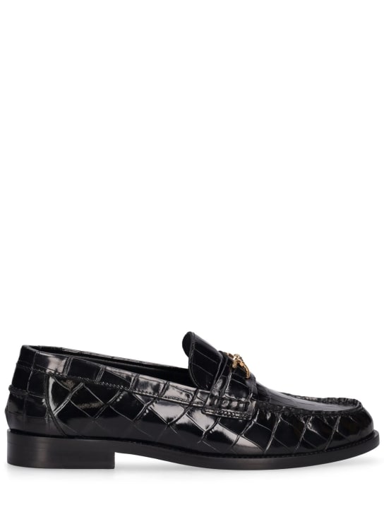 Versace: 25毫米皮革乐福鞋 - 黑色 - women_0 | Luisa Via Roma