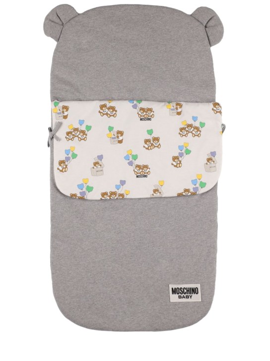 Moschino: Printed cotton sleeping bag - Grau - kids-boys_0 | Luisa Via Roma