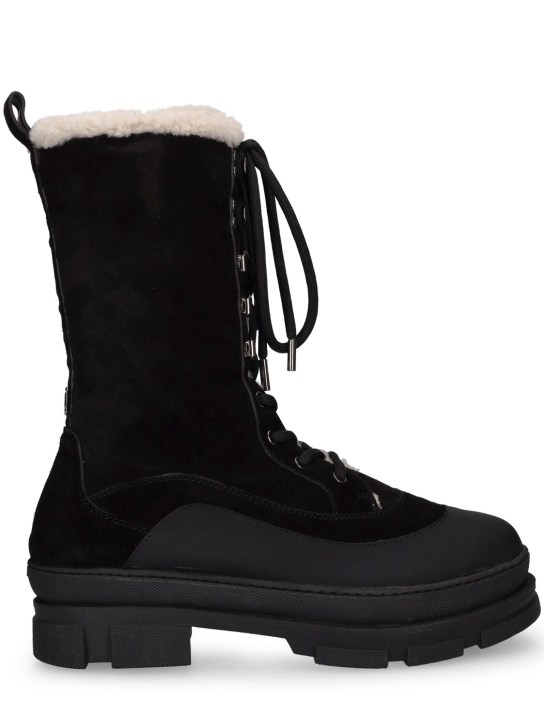 Jimmy Choo: 20mm Aldea leather & canvas ankle boots - Black - women_0 | Luisa Via Roma