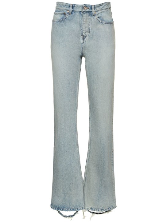 Balenciaga: Cotton denim bootcut jeans - Schmutzig Blau - women_0 | Luisa Via Roma