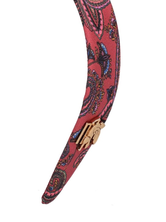Etro: Large silk headband - Multi/Red - women_1 | Luisa Via Roma