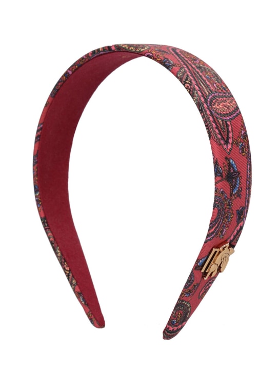 Etro: Large silk headband - Multi/Red - women_0 | Luisa Via Roma