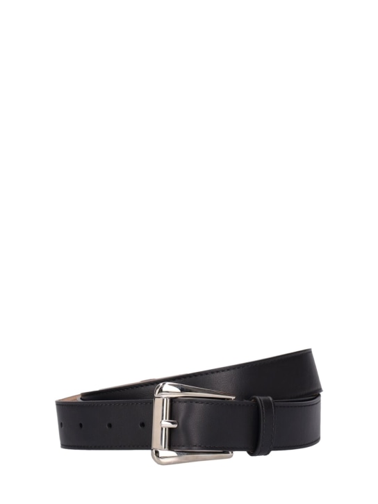 Michael Kors Collection: 30mm Joni leather belt - Black - women_0 | Luisa Via Roma