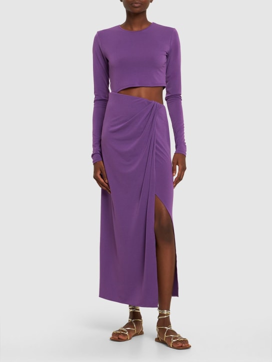The Andamane: Gia stretch jersey midi dress - Purple - women_1 | Luisa Via Roma