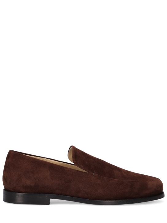 Khaite: 20mm Alessio suede loafers - Brown - women_0 | Luisa Via Roma