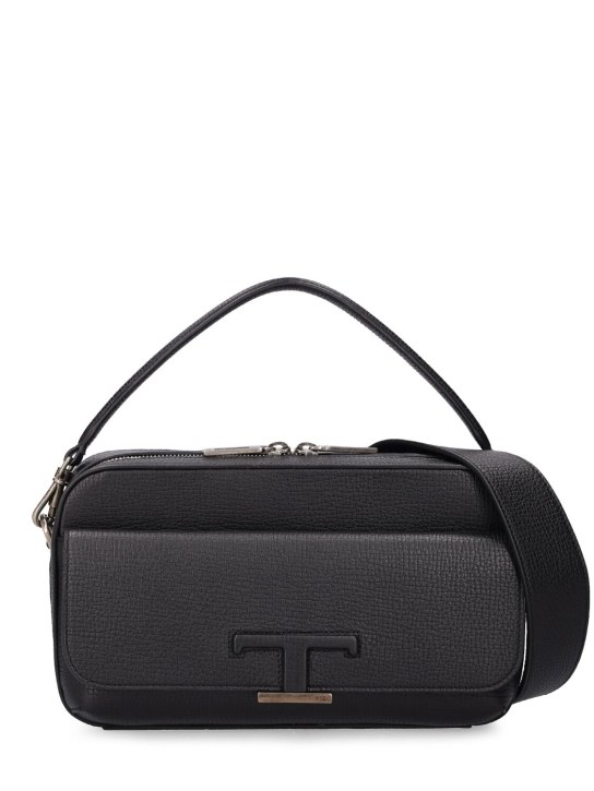 Tod's: Leather belt bag - Black - men_0 | Luisa Via Roma