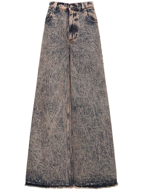 Marni: Jeans in denim di cotone effetto marmo - Grigio - women_0 | Luisa Via Roma