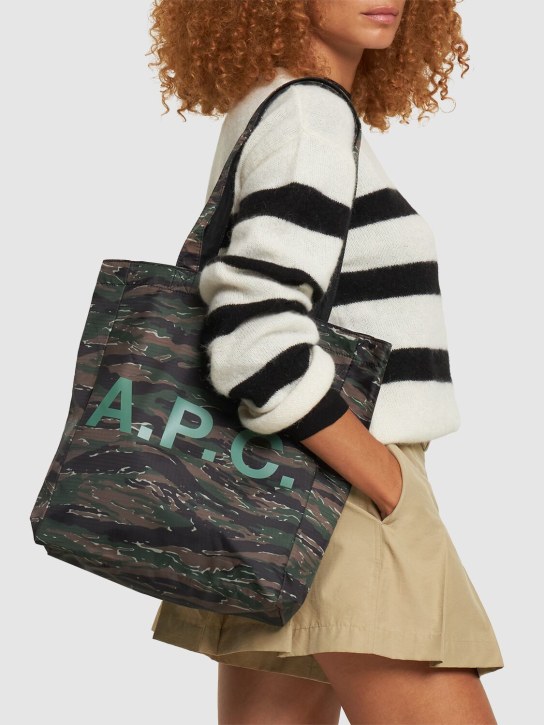 A.P.C.: Lou reversible nylon tote bag - Khaki - women_1 | Luisa Via Roma