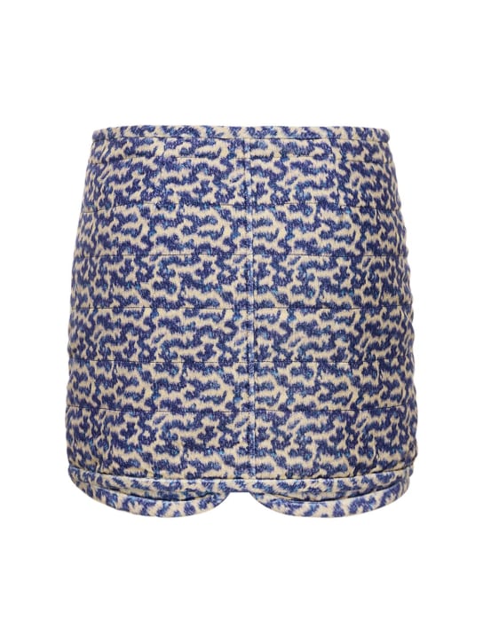 Marant Etoile: Arona printed cotton mini skirt - Blue/Ecru - women_0 | Luisa Via Roma