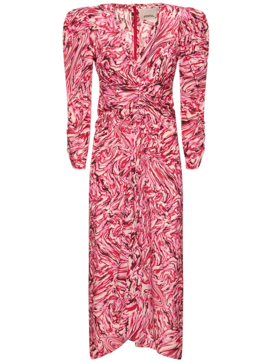 Isabel Marant: Albini printed silk midi dress - Multicolor - women_0 | Luisa Via Roma