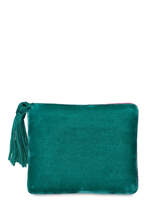 SOPHIE BILLE BRAHE: Bay velvet jewelry box w/ tassel - Fuchsia/Green - women_0 | Luisa Via Roma