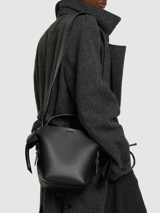 Acne Studios: Mini Musubi leather top handle bag - Black - women_1 | Luisa Via Roma