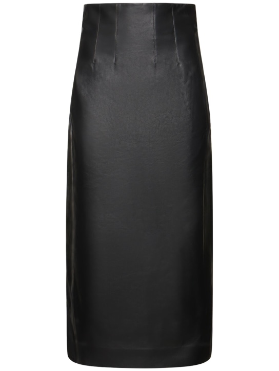 Chloé: Napa leather corset midi skirt - Black - women_0 | Luisa Via Roma