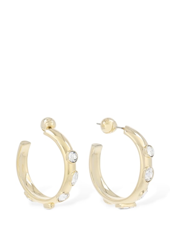 SWAROVSKI: Dextera Swarovski hoop earrings - Gold/Crystal - women_0 | Luisa Via Roma