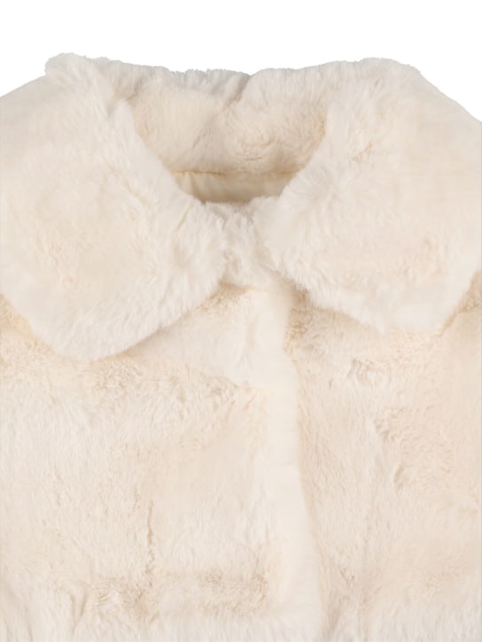 Monnalisa: Faux fur jacket - White - kids-girls_1 | Luisa Via Roma