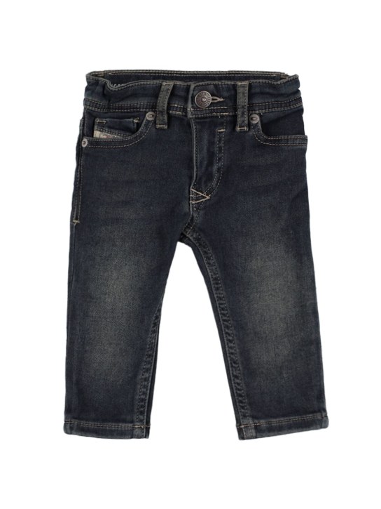 Diesel Kids: Washed stretch cotton denim jeans - Denim - kids-boys_0 | Luisa Via Roma