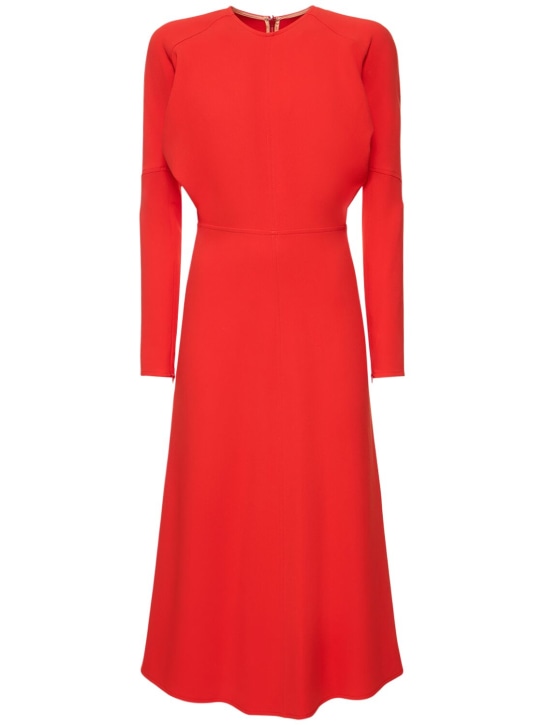 Victoria Beckham: Dolman viscose blend midi dress - Red - women_0 | Luisa Via Roma