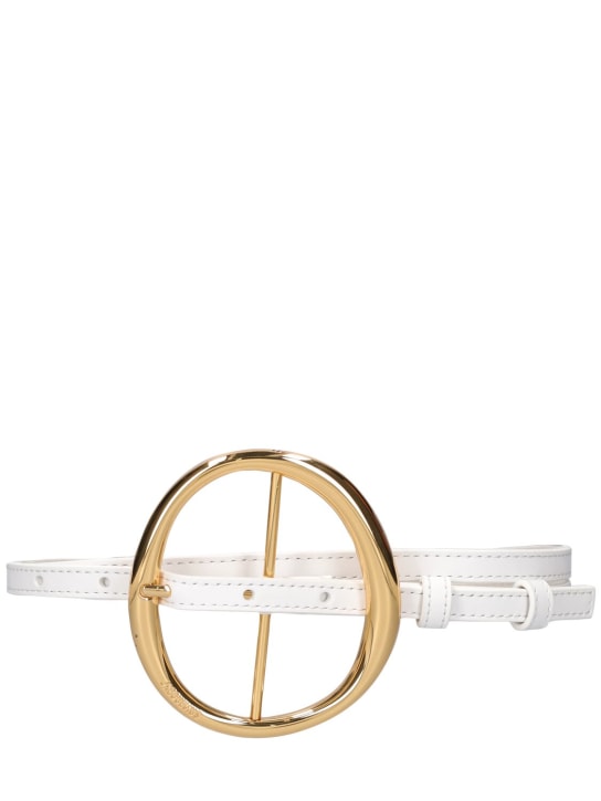 Jacquemus: La Ceinture Ronde leather belt - White - women_0 | Luisa Via Roma