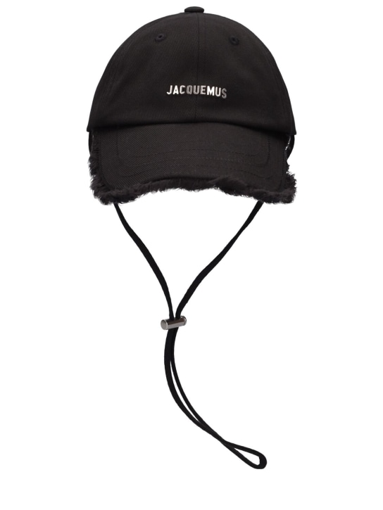 Jacquemus: La casquette artichaut cotton hat - Black - women_0 | Luisa Via Roma