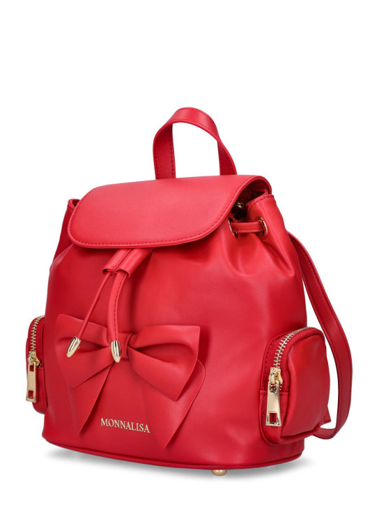 Monnalisa: Leather backpack - Red - kids-girls_1 | Luisa Via Roma