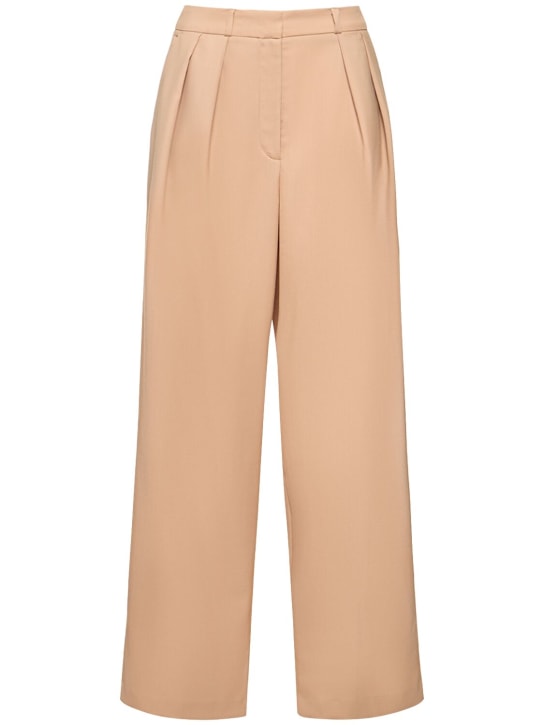 The Frankie Shop: Tansy pleated twill wool blend pants - Beige - women_0 | Luisa Via Roma