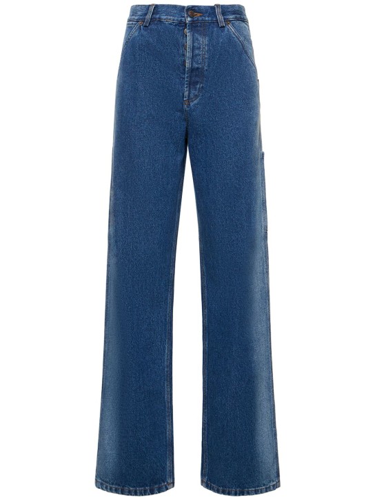 Dries Van Noten: Jeans de denim de algodón - Azul - women_0 | Luisa Via Roma