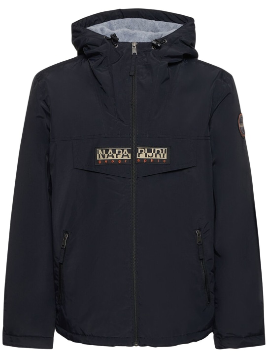 Napapijri: Rainforest casual nylon zip jacket - Black - men_0 | Luisa Via Roma
