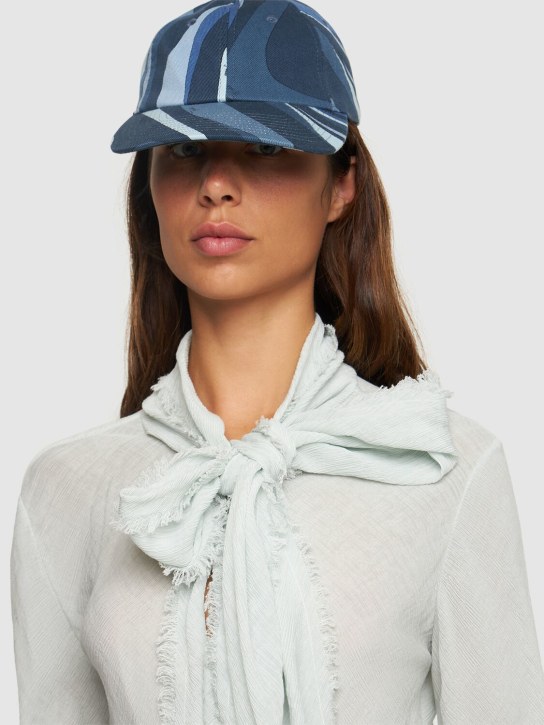 Pucci: Cotton gabardine baseball hat - Indaco - women_1 | Luisa Via Roma