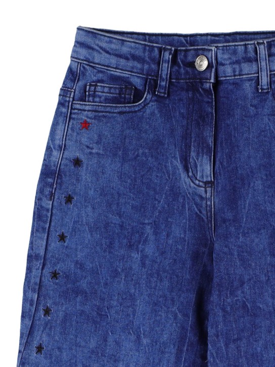Monnalisa: Washed stretch cotton denim jeans - Denim - kids-girls_1 | Luisa Via Roma