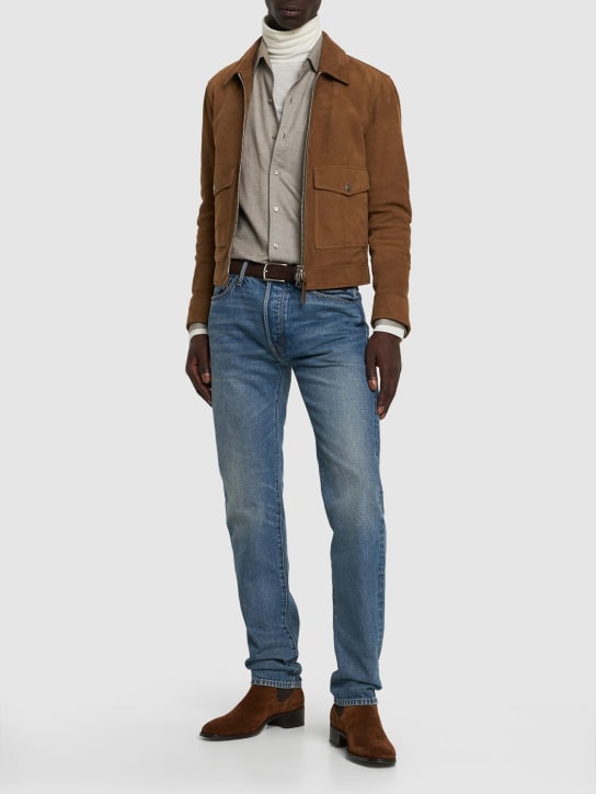 Tom Ford: Authentic slevedge standard fit jeans - Blu - men_1 | Luisa Via Roma