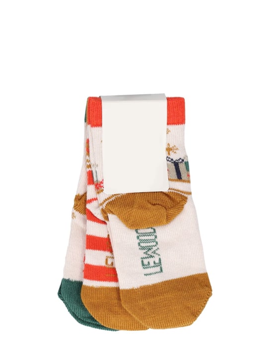 Liewood: Pack of 3 recycled nylon cotton socks - Beige - kids-girls_1 | Luisa Via Roma